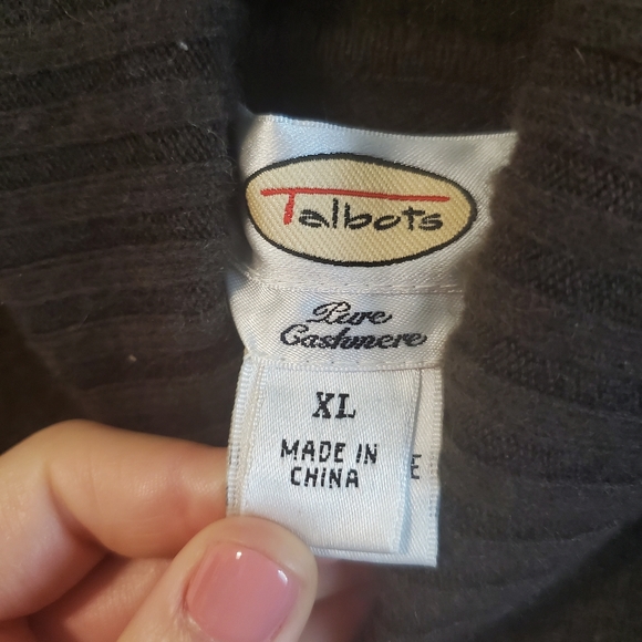 Talbots 100% Cashmere brown turtleneck sweater size XL comfy warm layering - Picture 7 of 11